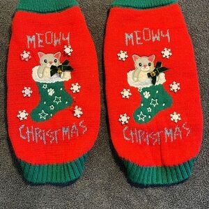 Festive Cat Christmas Sweater | Size XS and a Christmas Hat Crinkle Toy.